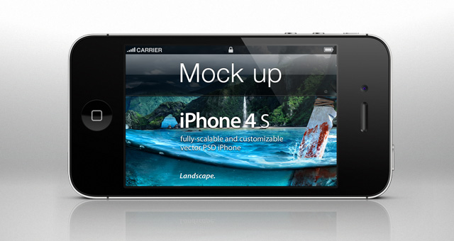 iPhone 4S W B landscape mockup