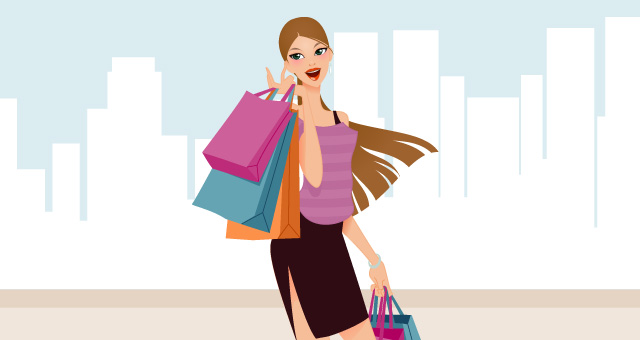 Shopping Woman Vector