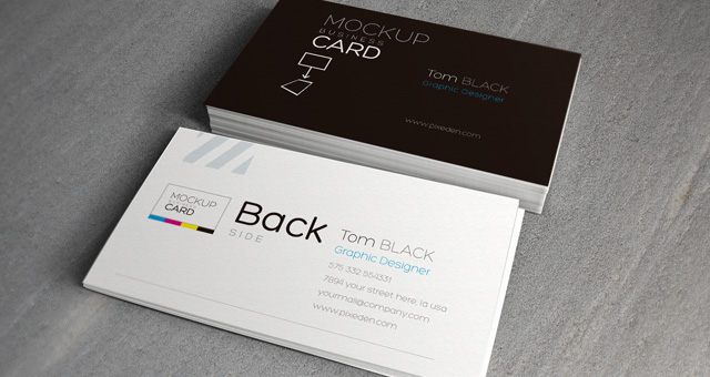 [PSD] Mock-up/Template de preview para Cartões de visita 001-psd-businees-card-mock-up-template-3d-background