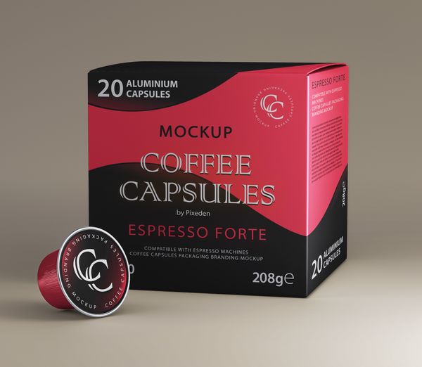 Coffee Pods Psd Packaging Mockup