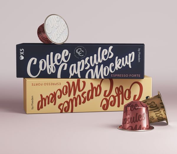 Coffee Pods Psd Packaging Mockup Vol2