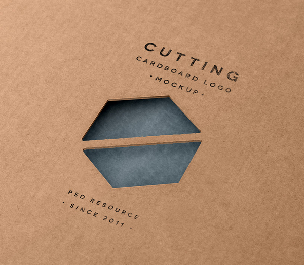 Cutting Cardboard Logo Mock-Up