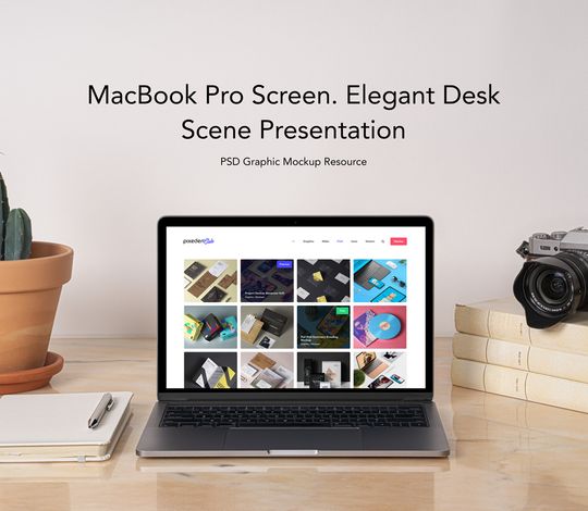 Desk Psd MacBook Pro Scene Set