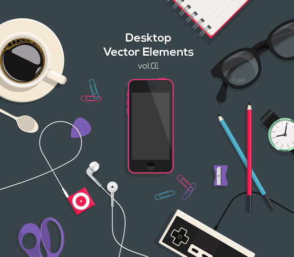 Desktop Flat Vector Objects Vol1