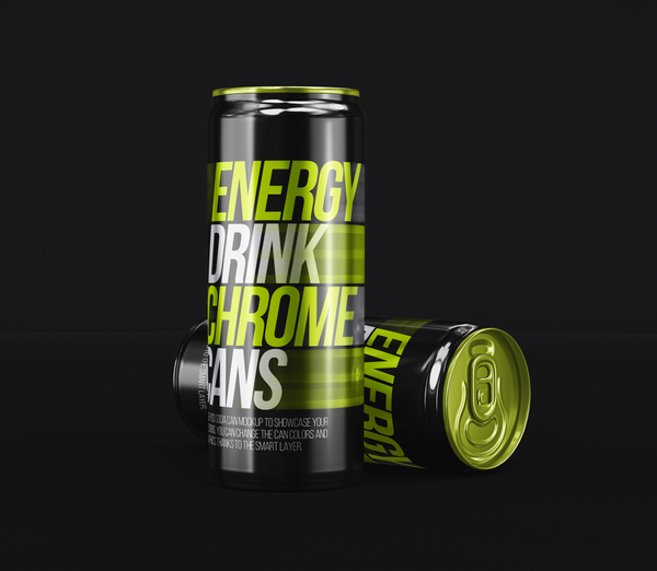 Energy Drink Psd Can Metal Mockup