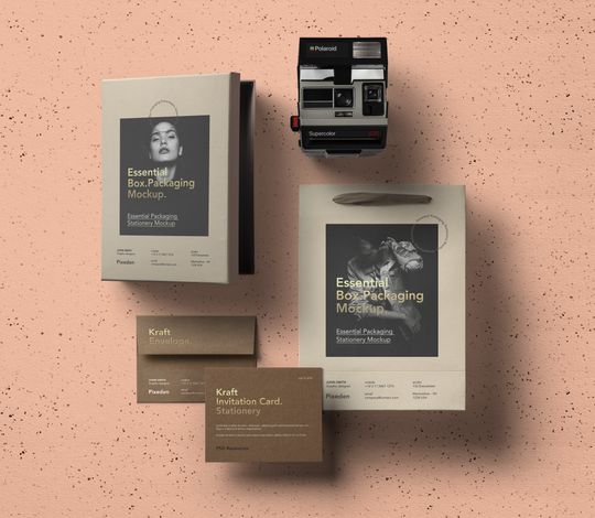 Essential Packaging Stationery Mockup 