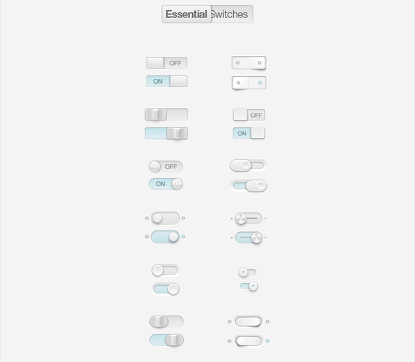 Essential Switches & Toggles Psd