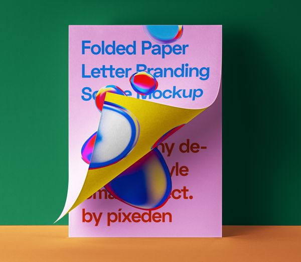 Folded Letter Psd Paper Mockup