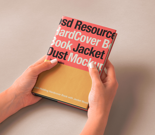 Hand Holding Jacket Cover Psd Book Mockup