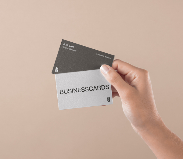 Hand Holding Psd Business Card Mockup 3