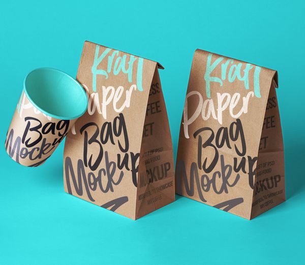 Kraft Paper Psd Coffee Bag Mockup