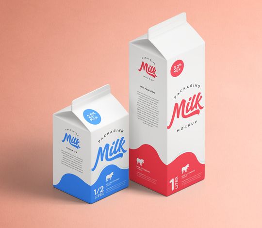 Milk Packaging Psd Mockup Vol2