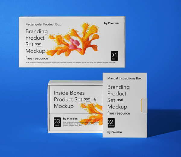 Product Branding Psd Box Mockup Set 
