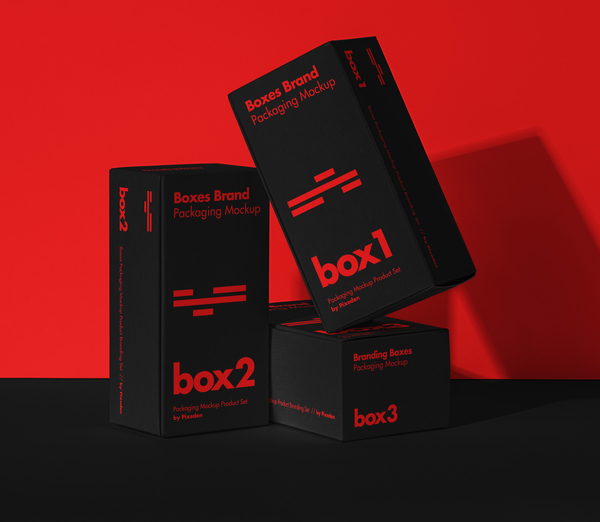 Product Packaging Psd Boxes Mockup Set