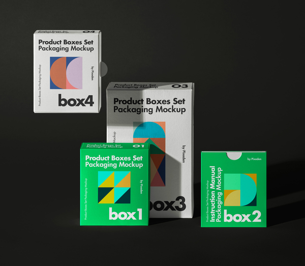 Product Packaging Psd Boxes Set