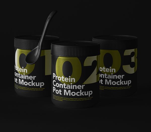 Protein Psd Container Mockup Set