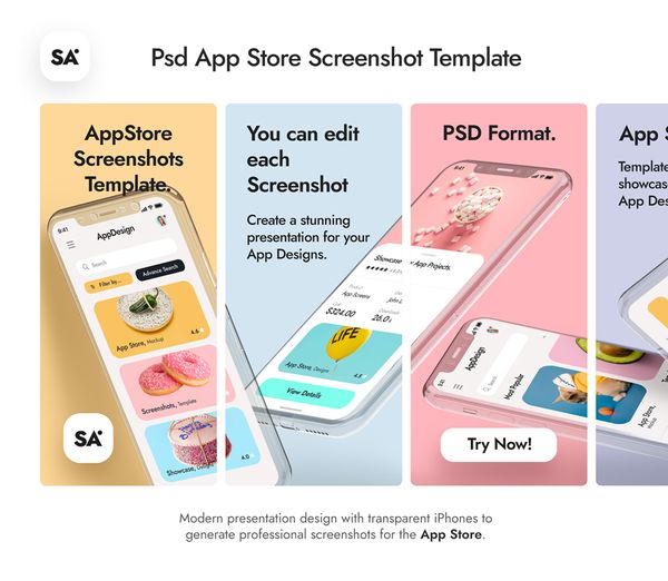 Psd App Store Screenshot Template Vol3