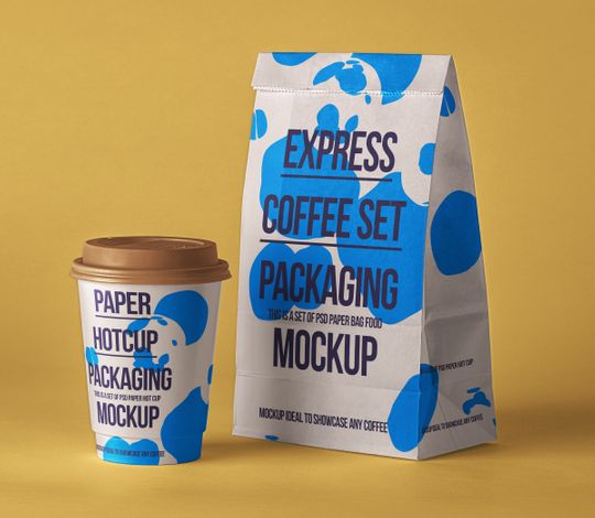 Psd Coffee Packaging Mockup Set 2