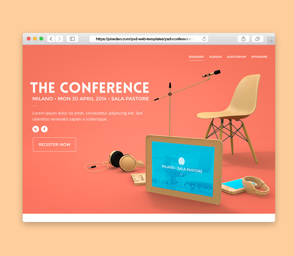 Psd Conference Event Website Template