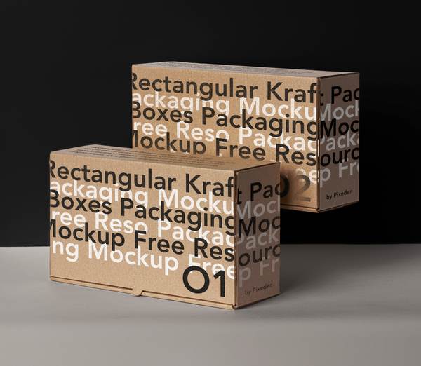 Rectangular Psd Box Packaging Mockup 