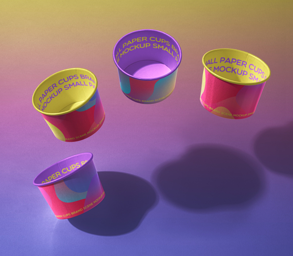 Small Psd Paper Cups Branding Mockup