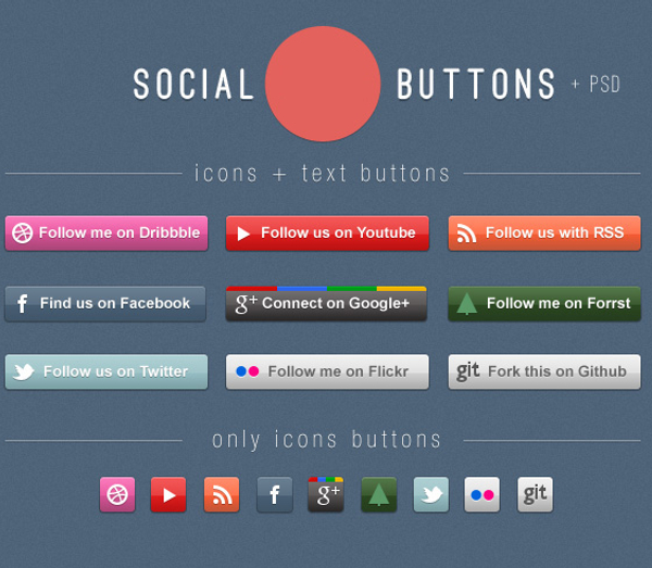Social Web Buttons Psd
