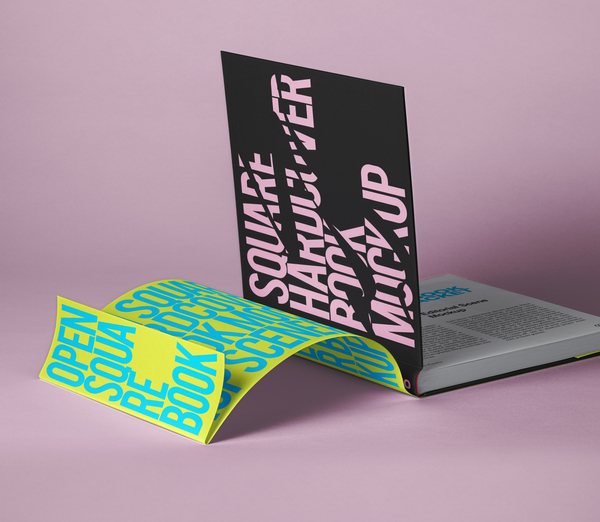 Square Psd Book Mockup Dust Jacket