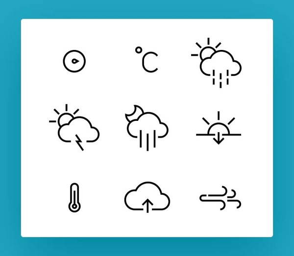 Weather 7 Icon Font Set