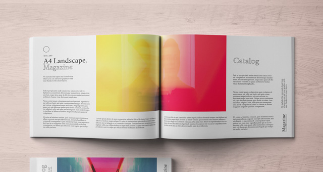 Download A4 Landscape Psd Magazine Mockup 2 Psd Mock Up Templates Pixeden