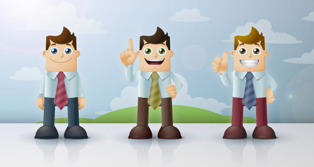 Business Man Cartoon Vector Characters 01
