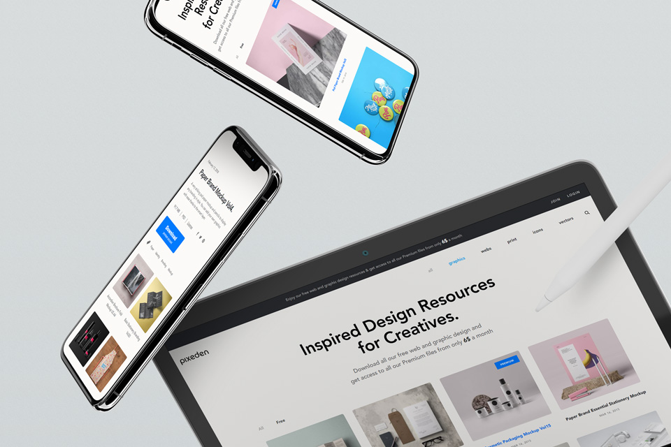 Download Gravity Psd Devices UI Mockup Set v2 | Psd Mock Up Templates | Pixeden