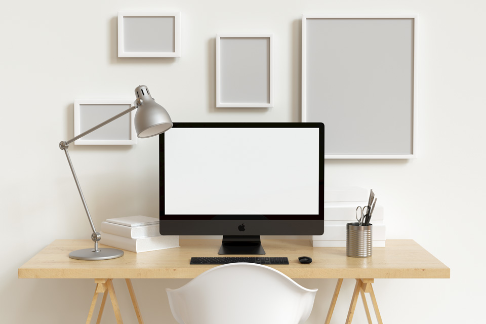 Imac Workspace Desk Psd Mockup Psd Mock Up Templates Pixeden