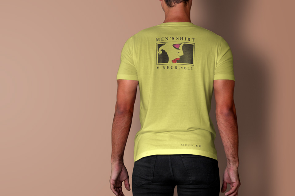 5425+ V Neck T Shirt Mockup Free Download Free