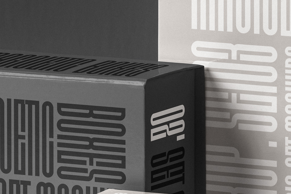 Magnetic Gift Box Mockup Free / Digital painting, typography and typeface design by Simon ... / Changeable colors and design of box;