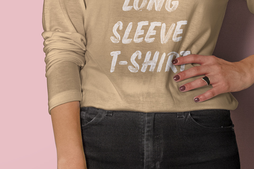 Download Psd Woman Long Sleeve T-Shirt Mockup | Psd Mock Up Templates | Pixeden