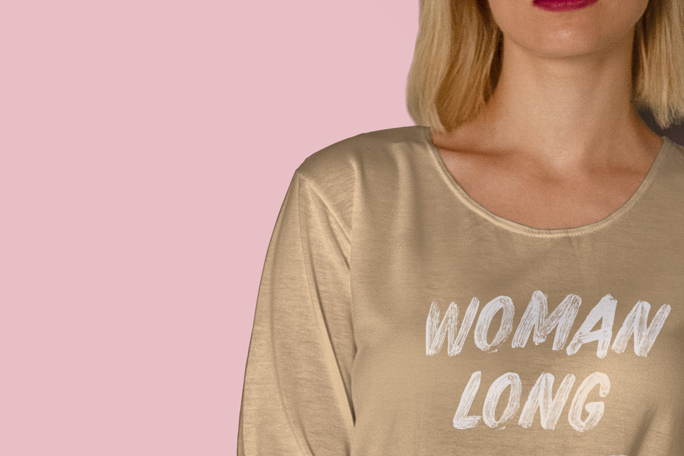 Download Psd Woman Long Sleeve T Shirt Mockup Psd Mock Up Templates Pixeden
