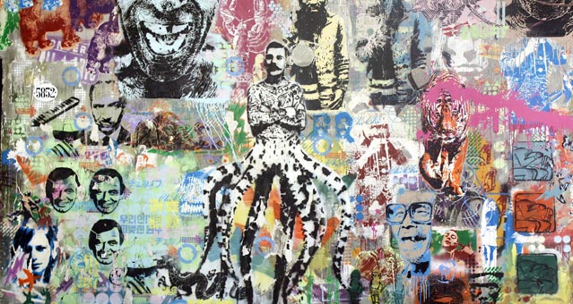 001_texture street wall art stencil under urban