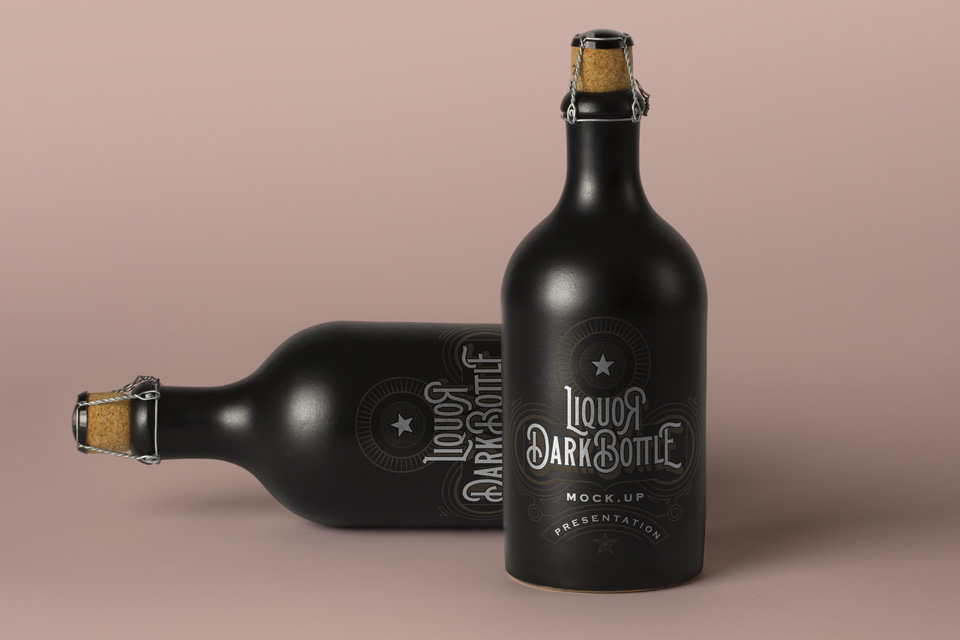Download Dark Psd Liquor Bottle Mockup Vol2 | Psd Mock Up Templates | Pixeden