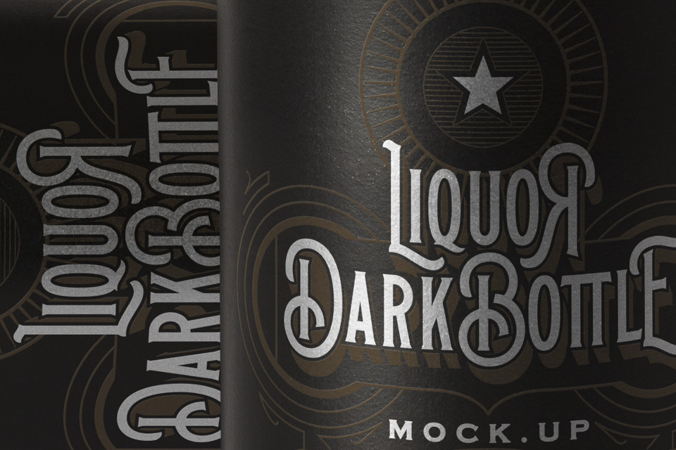 Dark Psd Liquor Bottle Mockup Vol2 | Psd Mock Up Templates | Pixeden