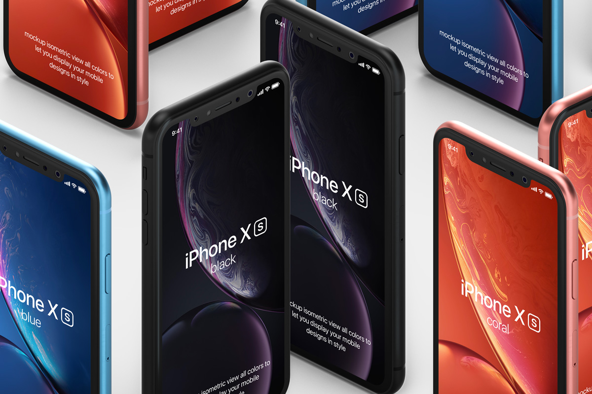 Download Psd iPhone XR Mockup Isometric Vol3 | Psd Mock Up ...