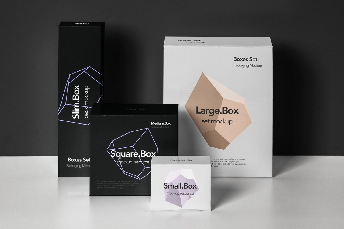 Download Psd Boxes Packaging Pack Mockup 5 | Psd Mock Up Templates ...