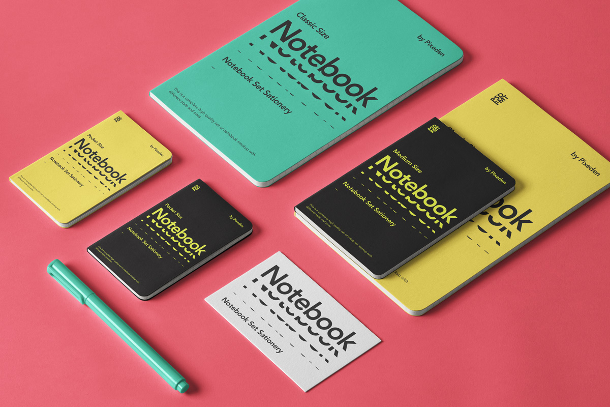 Download Notebooks Set Psd Stationery Mockup Psd Mock Up Templates Pixeden PSD Mockup Templates