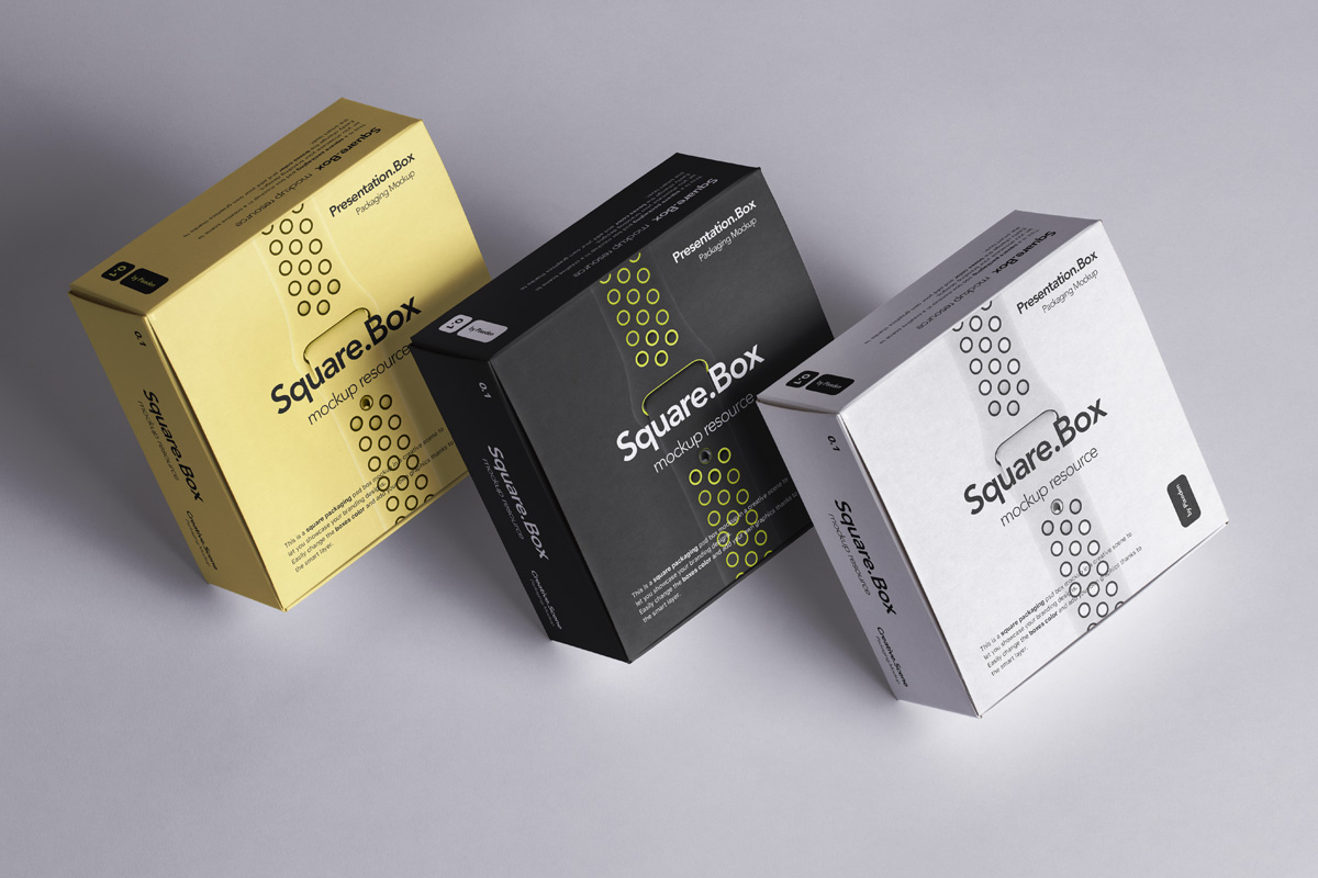 Download Psd Square Boxes Packaging Mockup 2 | Psd Mock Up ...