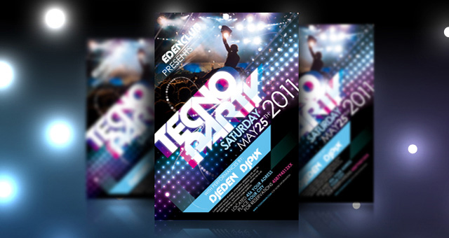 tecno party flyer template psd flyer templates pixeden