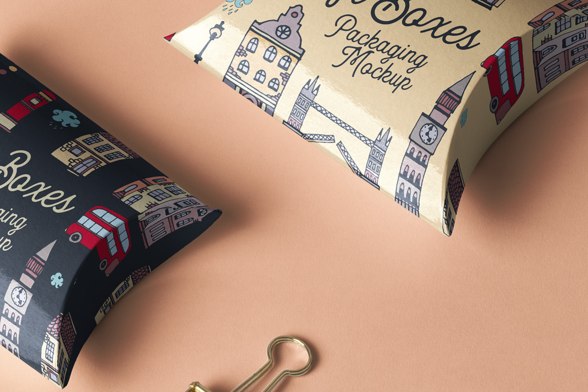 Download Psd Pillow Box Packaging Mockup | Psd Mock Up Templates ...
