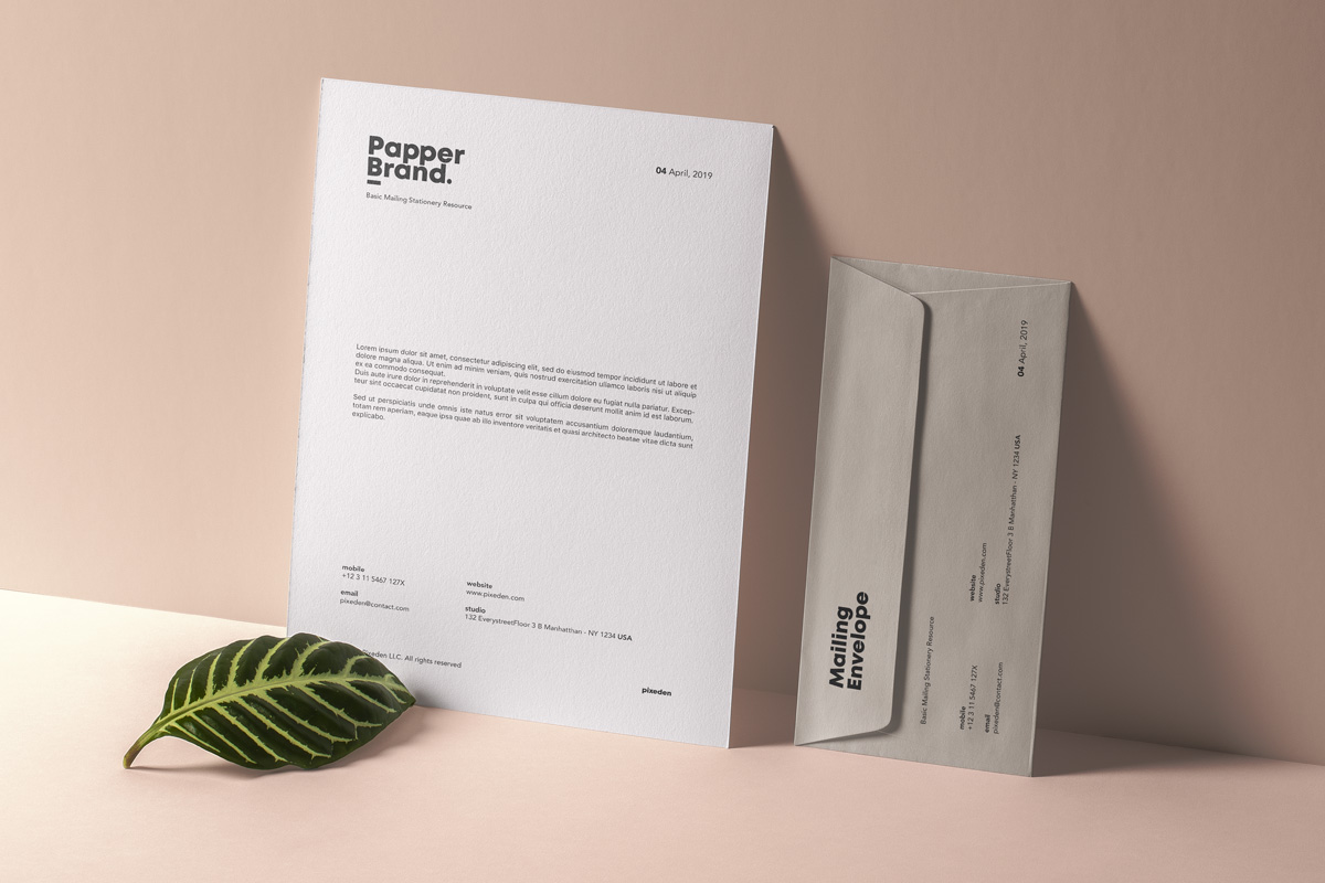 Download Basic Mailing Stationery Mockup 2 | Psd Mock Up Templates | Pixeden