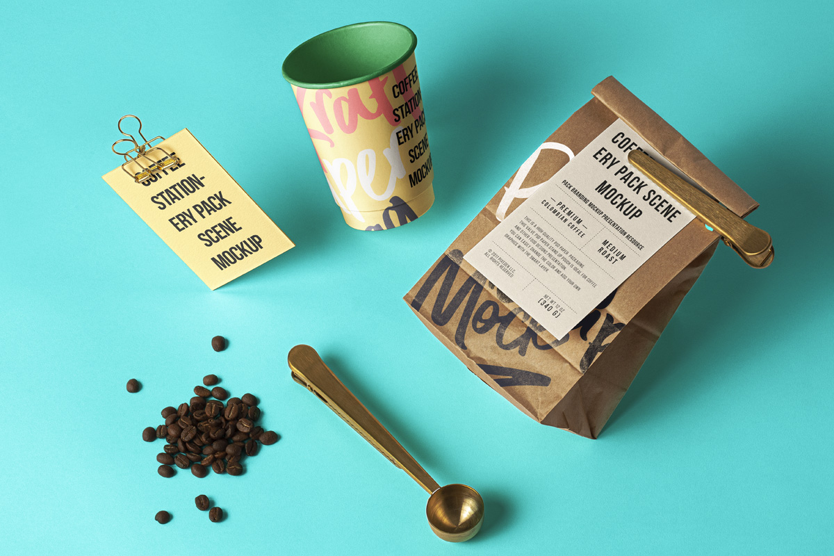 Download Coffee Psd Stationery Scene Mockup | Psd Mock Up Templates | Pixeden
