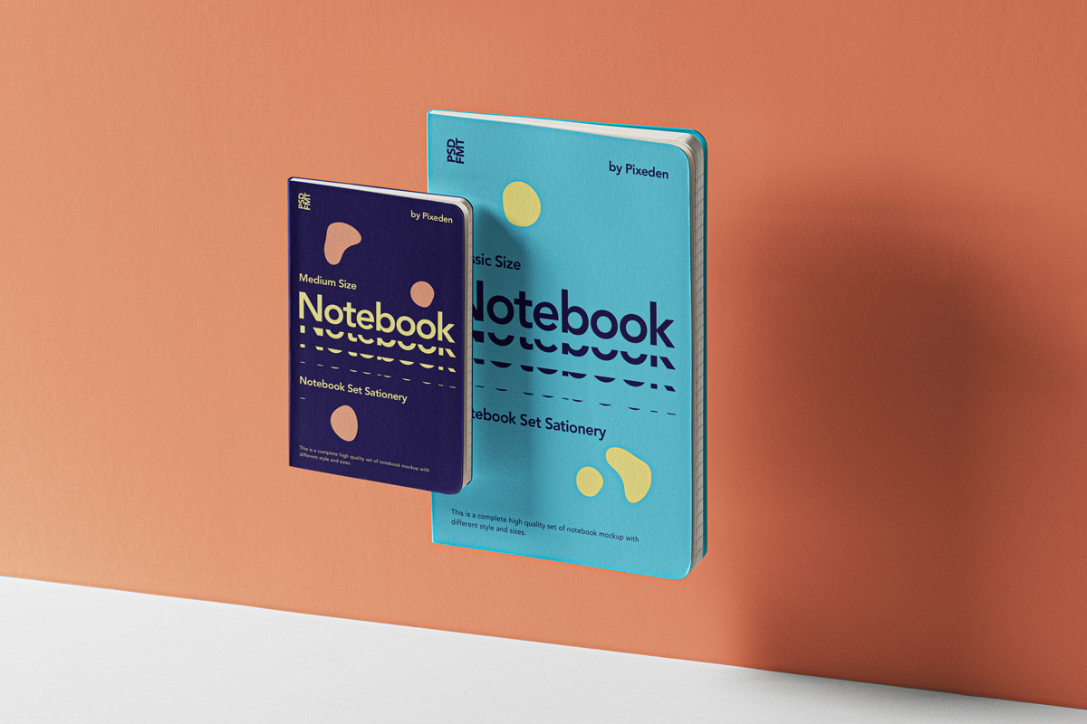 Download Gravity Psd Notebook Set Mockup Psd Mock Up Templates Pixeden PSD Mockup Templates