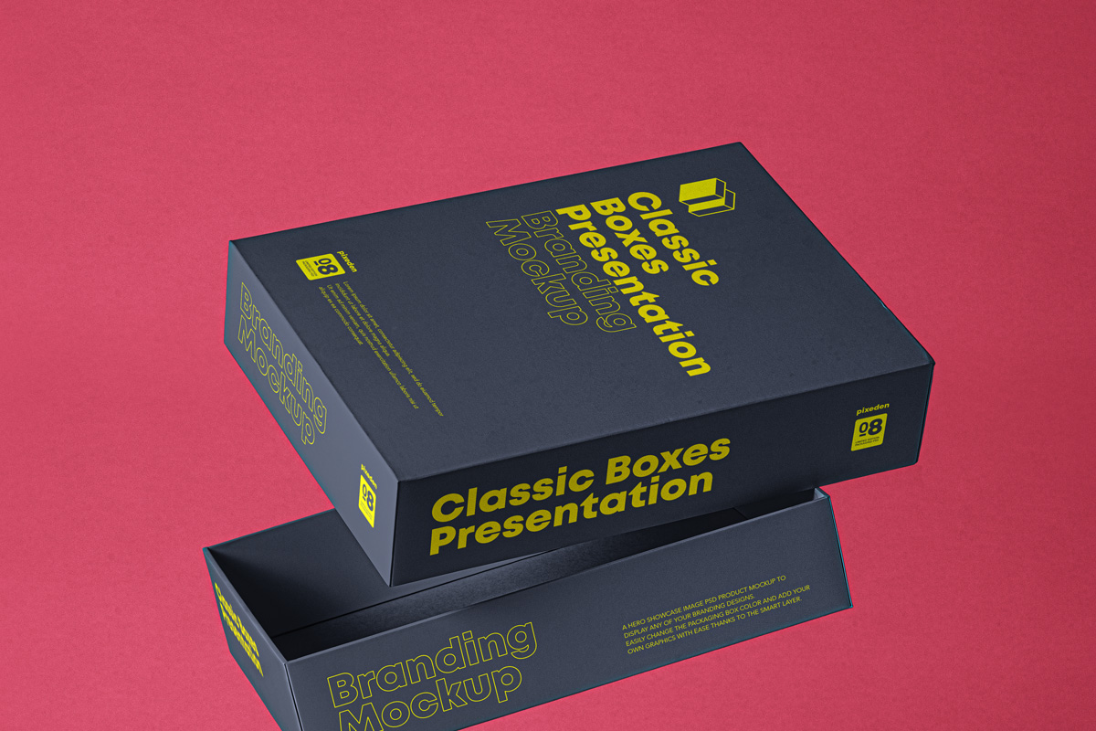 Download Classic Psd Boxes Branding Mockup Psd Mock Up Templates Pixeden