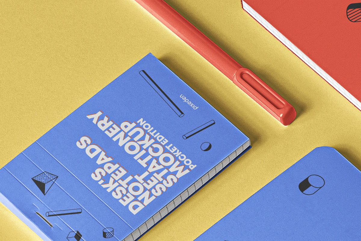 Download Psd Notepad Mockup Desk Set | Psd Mock Up Templates | Pixeden